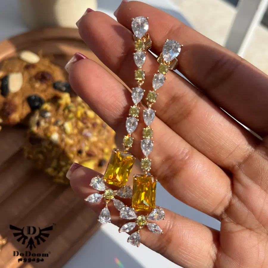 گوشواره نگین مربعی E61