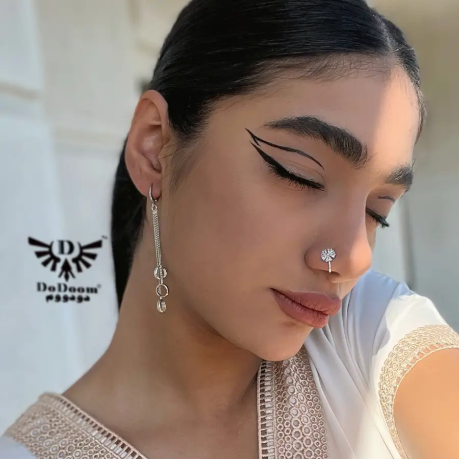 گوشواره حلقه‌ای آویزدارE51 — تصویر ۸