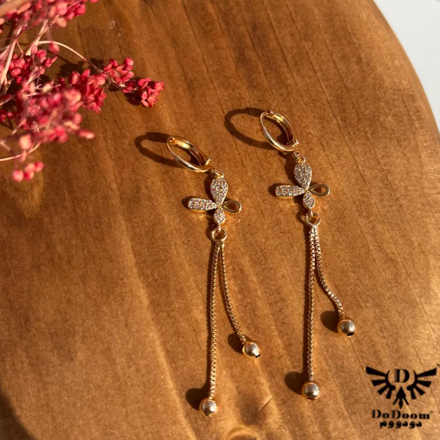گوشواره بال فرشته آویزدارE52 — تصویر ۳
