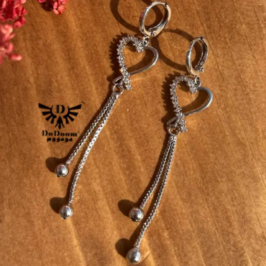 گوشواره قلبی آویزدار E54 — تصویر ۵