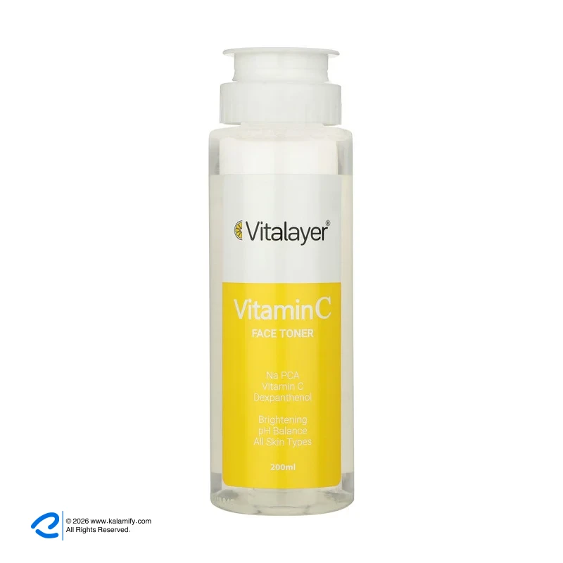 تونر پاک کننده صورت ویتالیر مدل Vitamin C حجم 200 میلی لیتر
