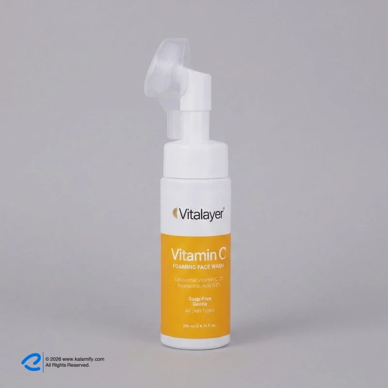 فوم شست‌وشوی صورت ویتالیر مدل Vitamin C مناسب برای انواع پوست حجم 200 میلی‌لیتر