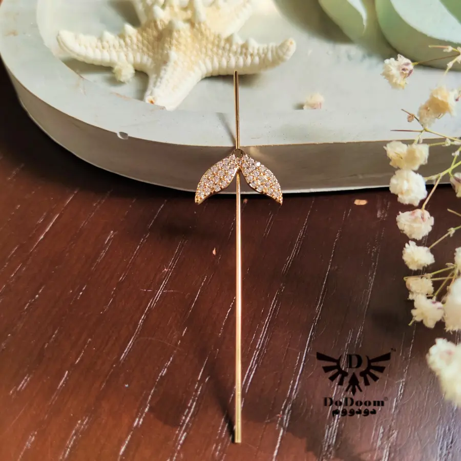 گوشواره کراس دم ماهی E33 — تصویر ۳