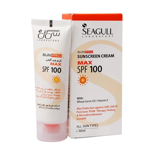 کرم ضد آفتاب SPF 100 فاقد رنگ سی گل (40 میلی‌لیتر) — تصویر ۲