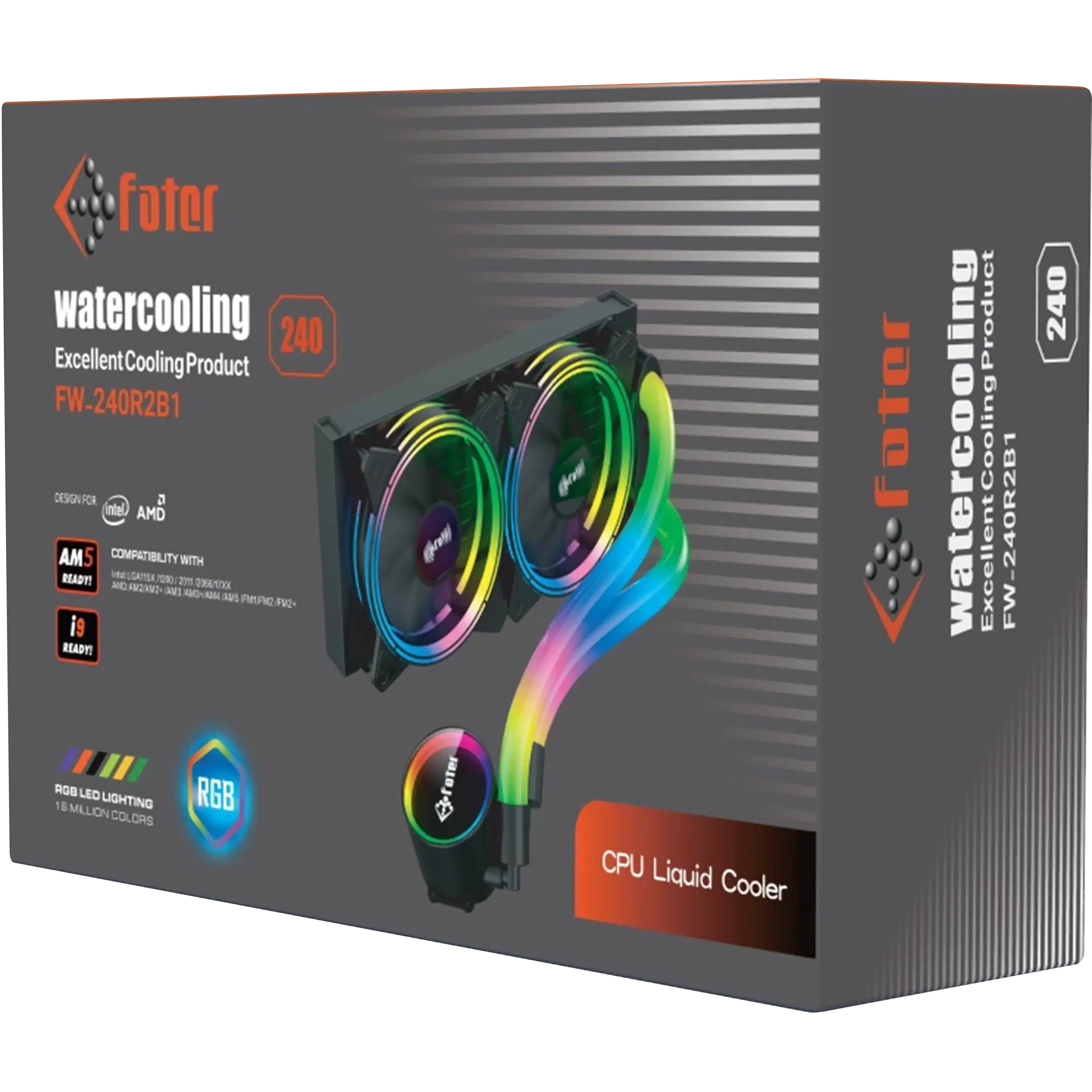 خنک کننده مایع پردازنده فاطر مدل Fater FW-240R2B1 Black — تصویر ۶
