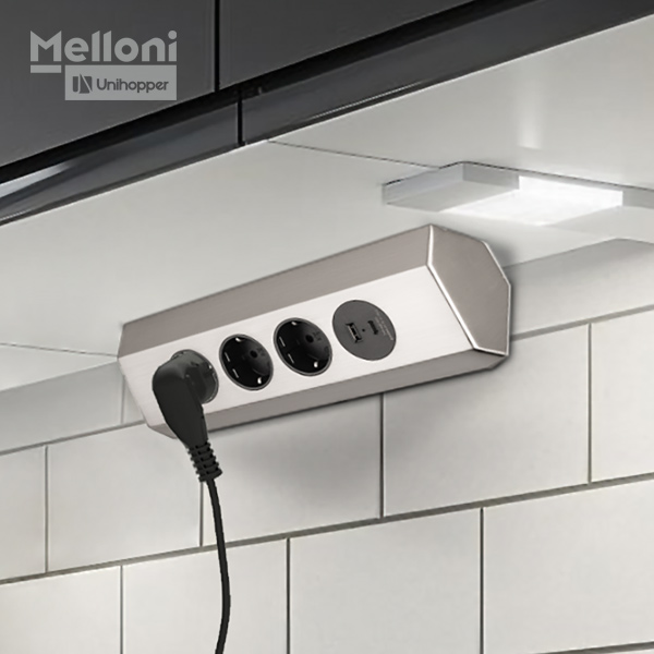 پریز روکار کابینتی ملونی (Melloni) کد 10086 کنجی — تصویر ۳