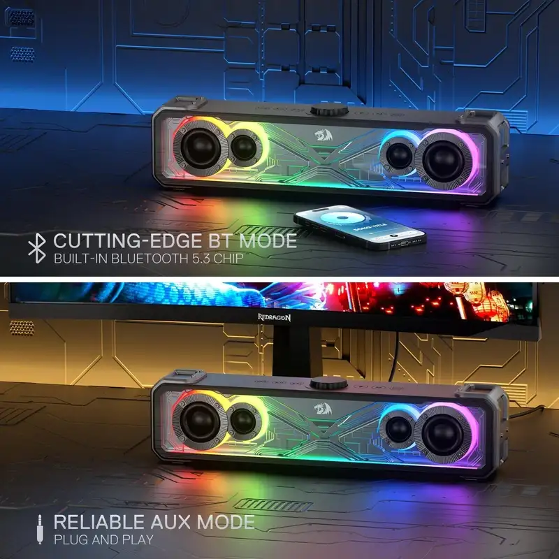 اسپیکر بلوتوثی ردراگون مدل SURGE GS817 RGB — تصویر ۳