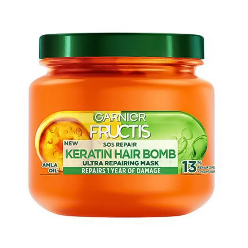 ماسک مو ترمیم کننده قوی گارنیر مدل Keratin Hair Bomb حجم ۳۲۰ میلی‌لیتر — تصویر ۲
