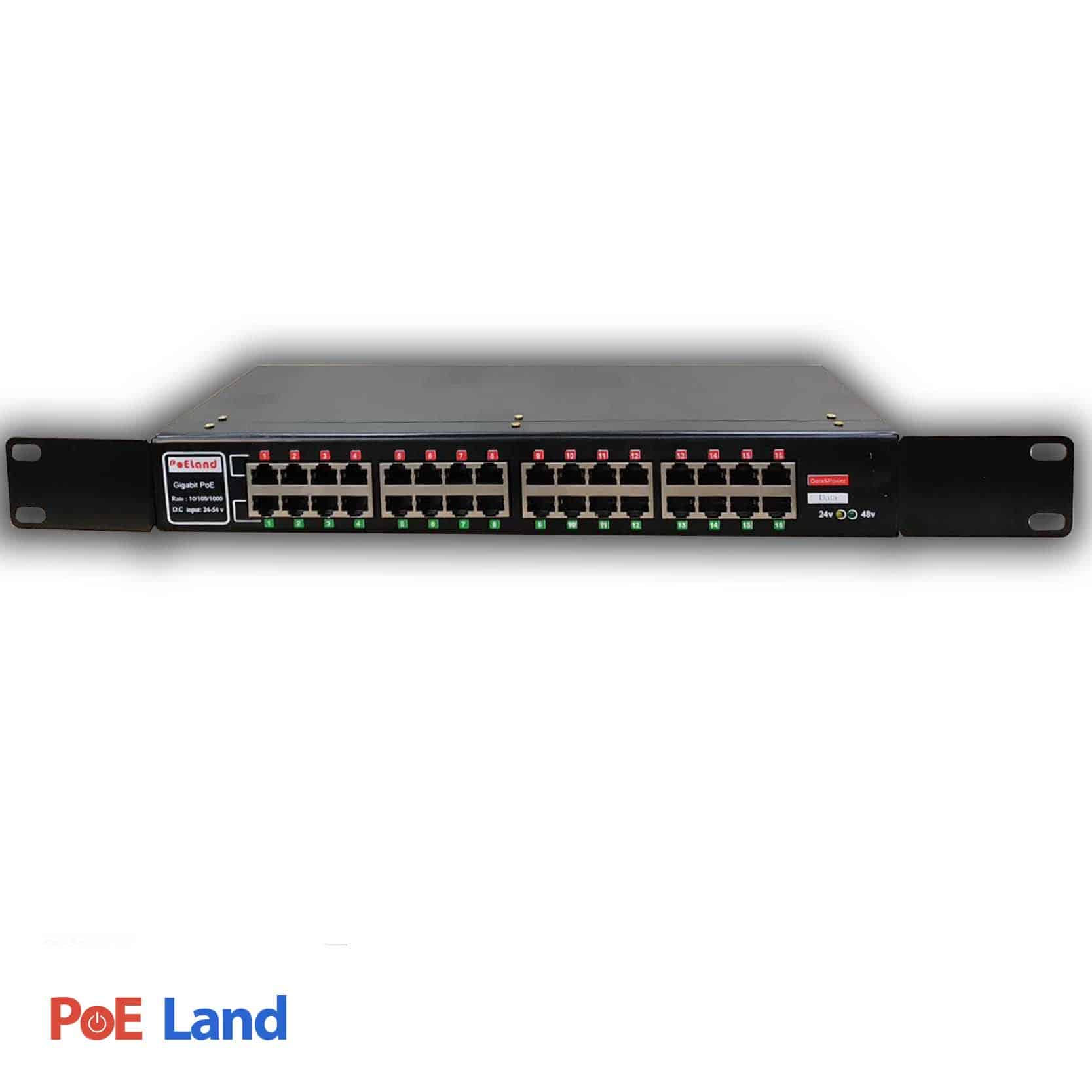 پچ پنل PoE گیگابایت 16 پورت برند PoELAND — تصویر ۳