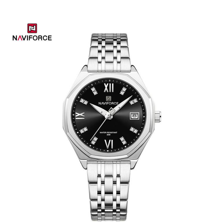 ساعت زنانه اورجینال مارک نیوی فورس NAVIFORCE مدل NF5052 موتور کوارتز ژاپن تقویم دار بند استیل ضدزنگ کیفیت عالی کد 1925190
