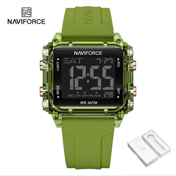 ساعت اسپرت اورجینال مارک نیوی فورس NAVIFORCE مدل NF7101 دیجیتال بند سیلیکونی موتور ژاپن کد 1925173 — تصویر ۴