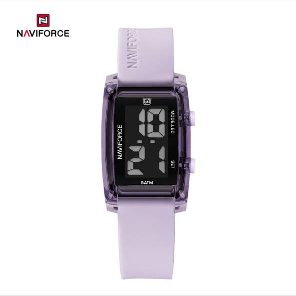 ساعت دخترانه اورجینال مارک نیوی فورس NAVIFORCE مدل NF7118 دیجیتالی بند سیلیکونی موتور ژاپن کد 1925167 — تصویر ۵