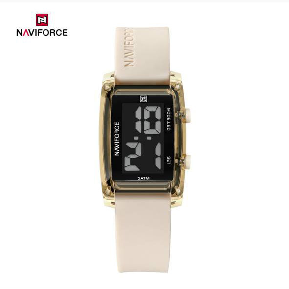 ساعت دخترانه اورجینال مارک نیوی فورس NAVIFORCE مدل NF7118 دیجیتالی بند سیلیکونی موتور ژاپن کد 1925167 — تصویر ۳