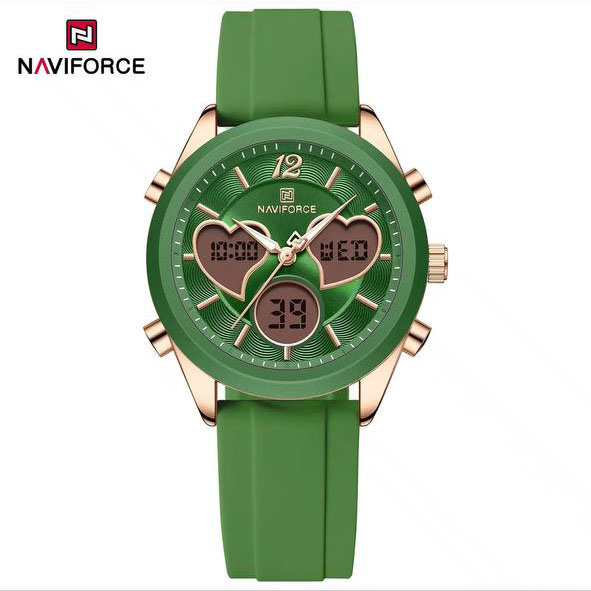 ساعت زنانه اورجینال مارک نیوی فورس NAVIFORCE مدل NF5045 دوزمانه بند سیلیکونی موتور ژاپن کد 1925154 — تصویر ۷