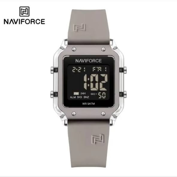 ساعت زنانه اورجینال مارک نیوی فورس NAVIFORCE مدل NF6105 دیجیتال بند سیلیکونی موتور ژاپن کد 1925150 — تصویر ۵
