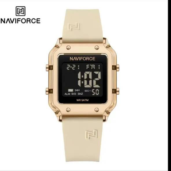 ساعت زنانه اورجینال مارک نیوی فورس NAVIFORCE مدل NF6105 دیجیتال بند سیلیکونی موتور ژاپن کد 1925150 — تصویر ۳
