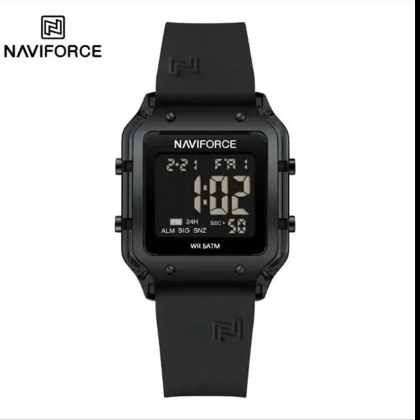ساعت زنانه اورجینال مارک نیوی فورس NAVIFORCE مدل NF6105 دیجیتال بند سیلیکونی موتور ژاپن کد 1925150