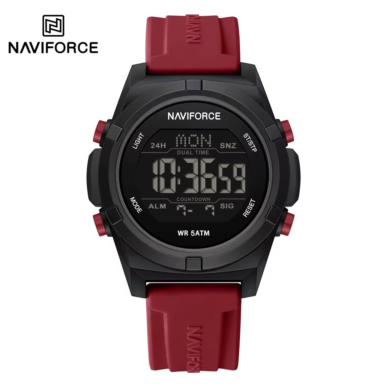 ساعت اسپرت اورجینال مارک نیوی فورس NAVIFORCE مدل NF7110 دیجیتال بند سیلیکونی موتور ژاپن کد 1925138