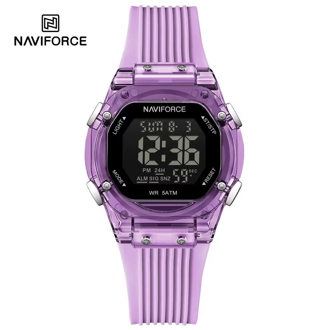 ساعت زنانه اورجینال مارک نیوی فورس NAVIFORCE مدل NF6114 دیجیتال بند رابر موتور ژاپن کد 1925136 — تصویر ۵