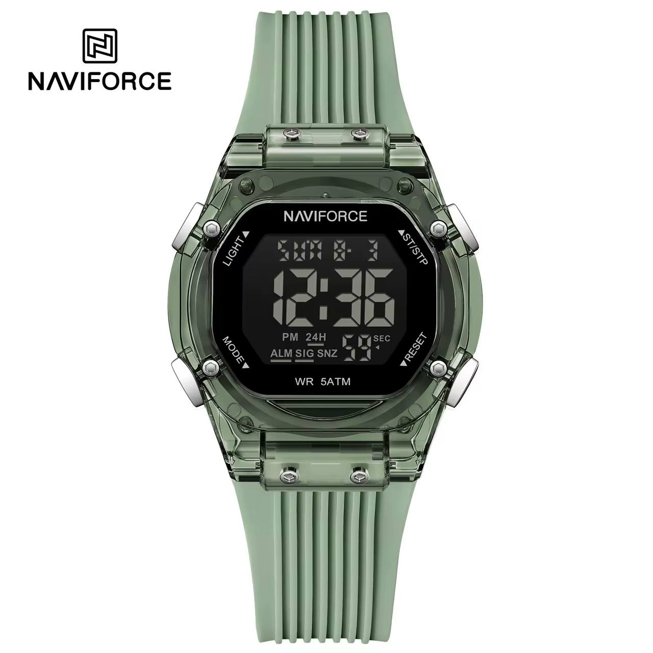 ساعت زنانه اورجینال مارک نیوی فورس NAVIFORCE مدل NF6114 دیجیتال بند رابر موتور ژاپن کد 1925136 — تصویر ۳
