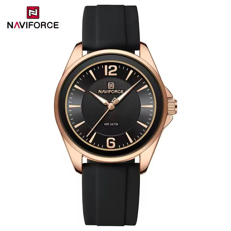 ساعت زنانه اورجینال مارک نیوی فورس NAVIFORCE مدل NF5068 بند سیلیکونی موتور ژاپن کد 1925134 — تصویر ۵