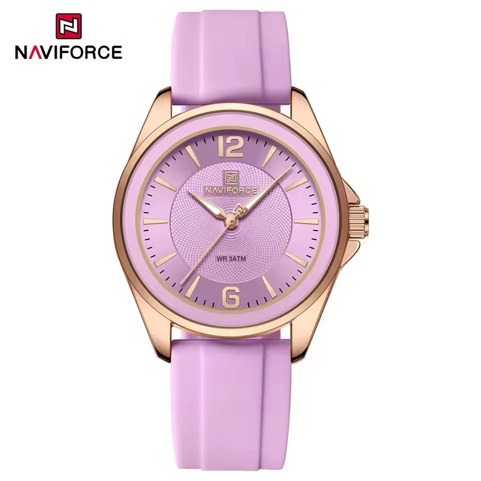 ساعت زنانه اورجینال مارک نیوی فورس NAVIFORCE مدل NF5068 بند سیلیکونی موتور ژاپن کد 1925134 — تصویر ۳