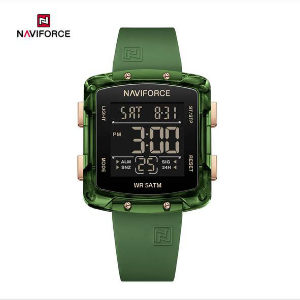 ساعت زنانه اورجینال مارک نیوی فورس NAVIFORCE مدل NF7121 دیجیتال بند سیلیکون نرم موتور ژاپن کد 1925120 — تصویر ۴