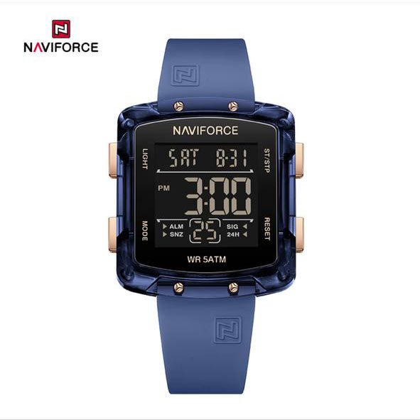 ساعت زنانه اورجینال مارک نیوی فورس NAVIFORCE مدل NF7121 دیجیتال بند سیلیکون نرم موتور ژاپن کد 1925120 — تصویر ۵