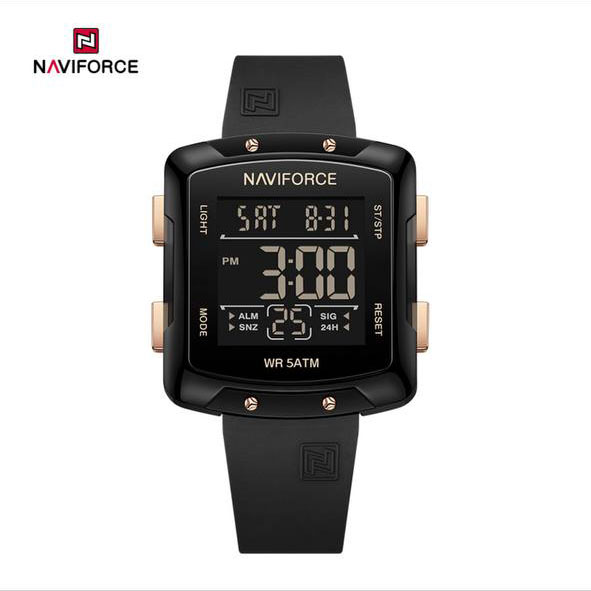 ساعت زنانه اورجینال مارک نیوی فورس NAVIFORCE مدل NF7121 دیجیتال بند سیلیکون نرم موتور ژاپن کد 1925120 — تصویر ۳