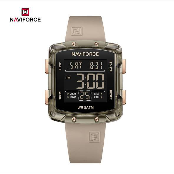 ساعت زنانه اورجینال مارک نیوی فورس NAVIFORCE مدل NF7121 دیجیتال بند سیلیکون نرم موتور ژاپن کد 1925120 — تصویر ۷