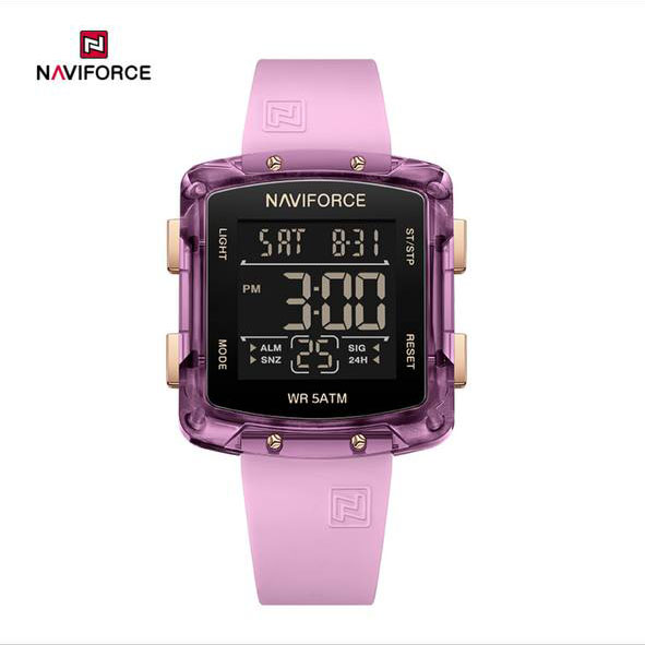 ساعت زنانه اورجینال مارک نیوی فورس NAVIFORCE مدل NF7121 دیجیتال بند سیلیکون نرم موتور ژاپن کد 1925120