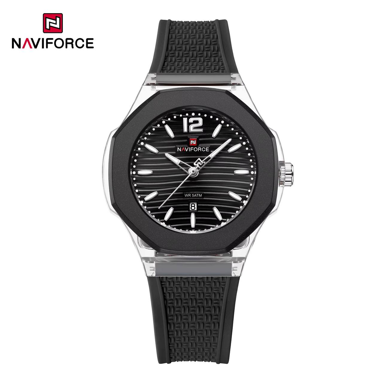 ساعت زنانه اورجینال مارک نیوی فورس Naviforce مدل NF6109 بند سیلیکونی موتور ژاپن کد 1925110 — تصویر ۳