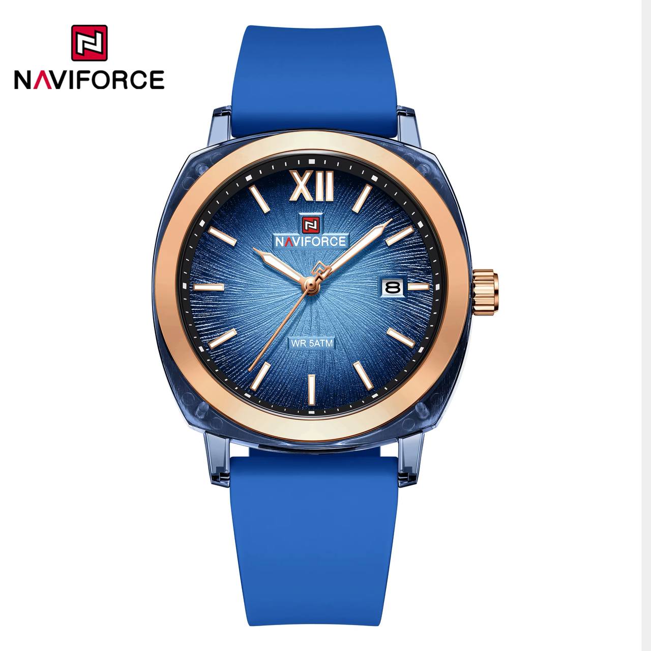 ساعت زنانه اورجینال نیوی فورس NAVIFORCE مدل NF6111 بند سیلیکونی موتور ژاپن کد 1925106 — تصویر ۸