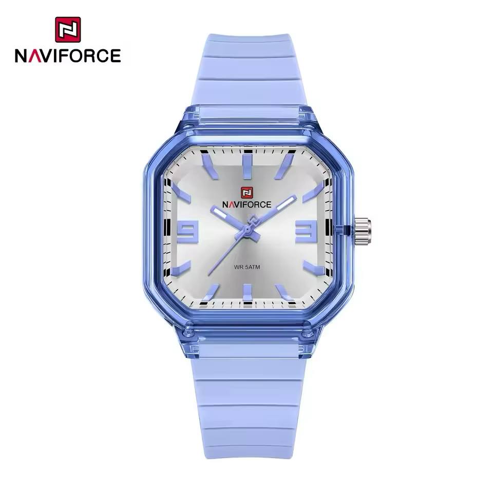 ساعت زنانه اورجینال مارک نیوی فورس NAVIFORCE مدل NF6108 بند سیلیکونی کیفیت عالی موتور ژاپن کد 1925104 — تصویر ۲