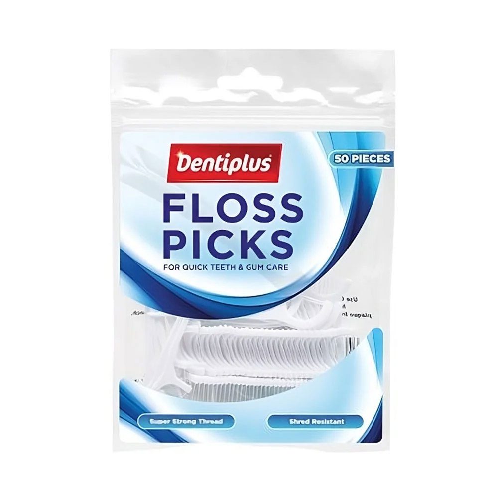 نخ دندان دنتی پلاس Dentiplus مدل کمانی بسته 50 عددی — تصویر ۲