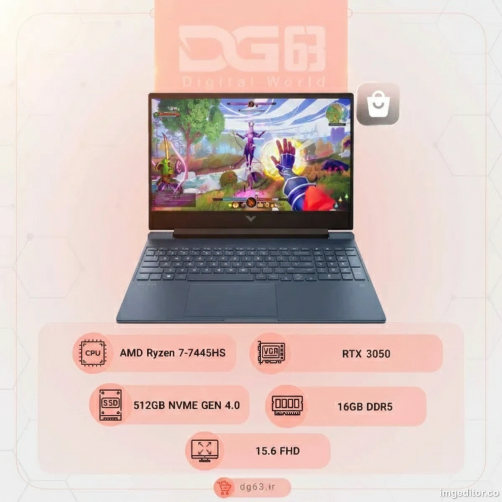 قیمت و خرید لپ تاپ اچ پی HP Victus 15‑FB3120AX / R7-7445HS / 16GB / 512GB / RTX 3050