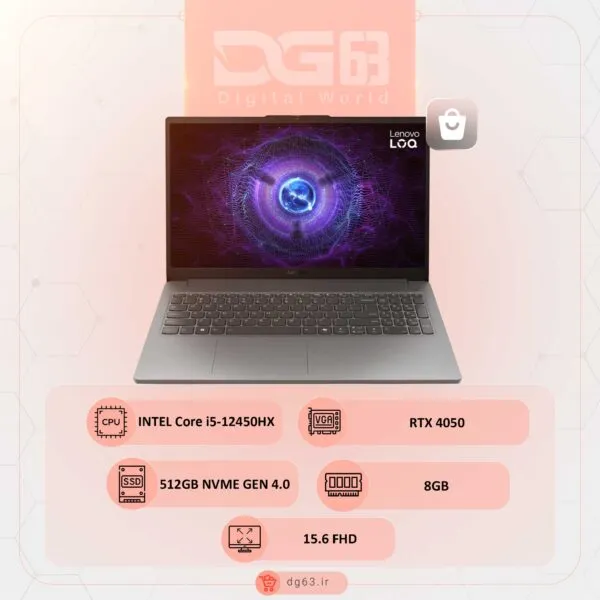 قیمت و خرید لپ تاپ لنوو Lenovo LOQ Essential 15IAX9E-83LK0 / I5-12450HX / 8GB / 512GB / RTX 4050