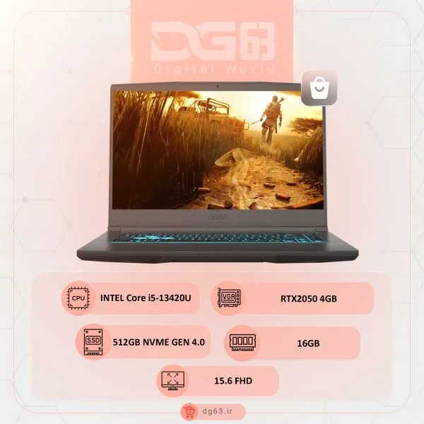 قیمت و خرید لپ تاپ ام اس آی MSI Thin 15 B13UCX-2256XAE / i5-13420H / 16GB / 512GB / RTX 2050