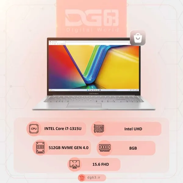خرید لپ تاپ ایسوس ASUS Vivobook F1504VA i3-1315U/8GB /512GB/Intel UHD