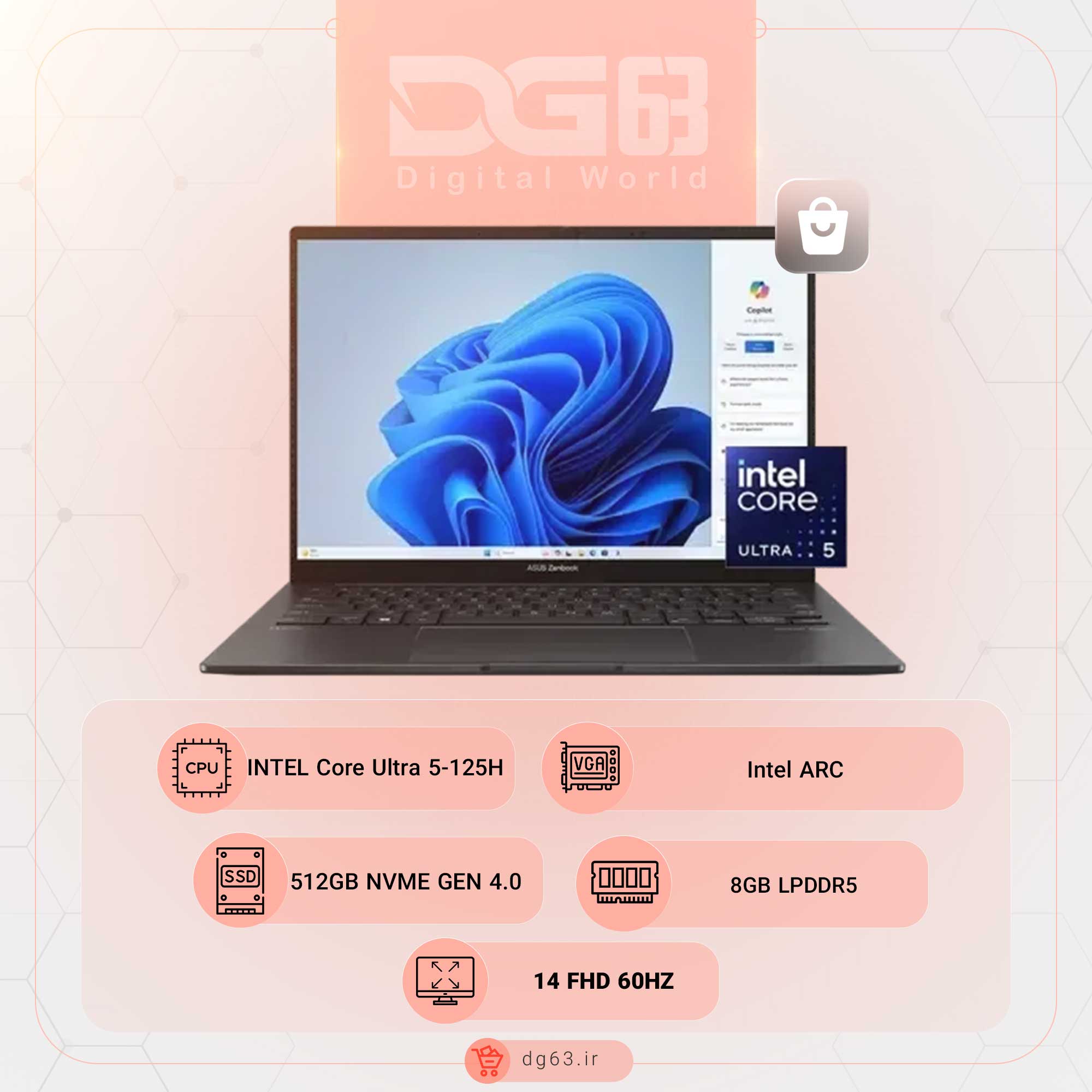 قیمت و خرید لپ تاپ ایسوس ASUS Zenbook 14 Q415MA-U5512 / ULTRA5-125H / Intel Arc