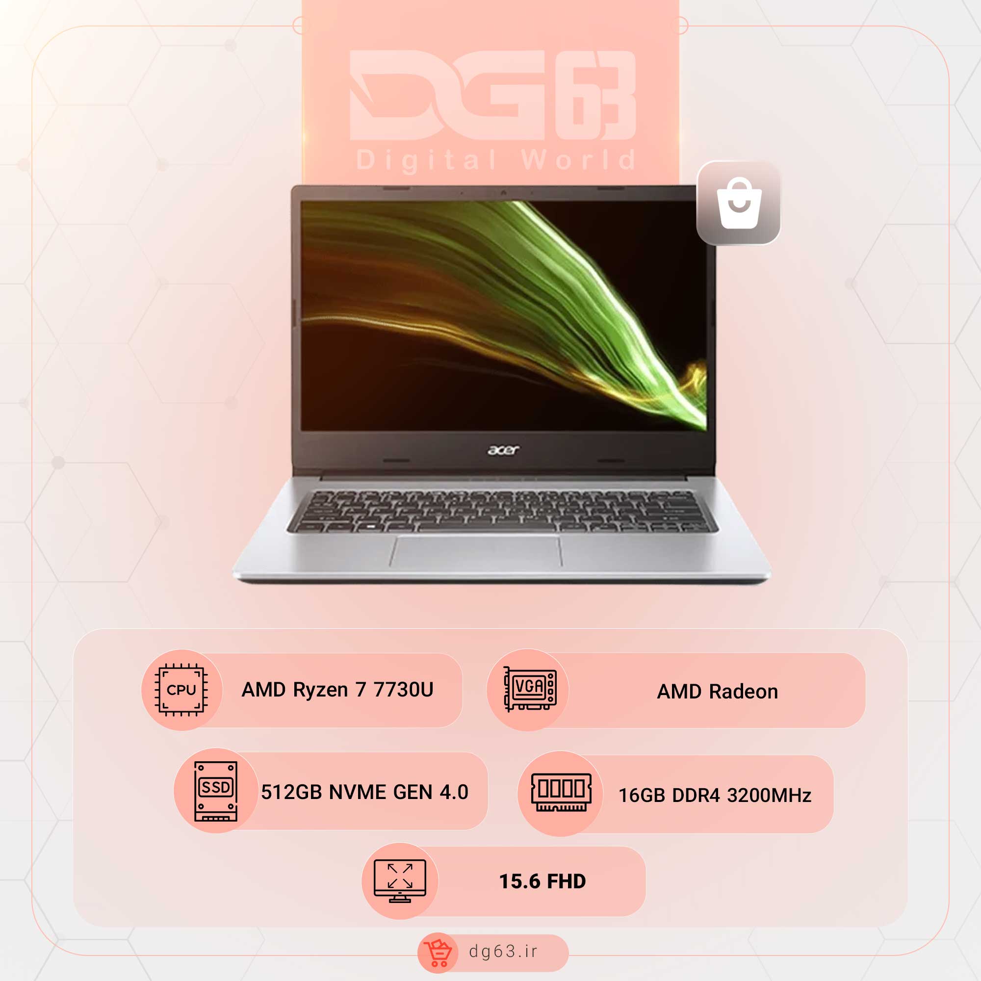 قیمت و خرید لپ تاپ ایسر Acer Aspire 3 A325-42-R7ZJ / R7-7730U / AMD Radeon2