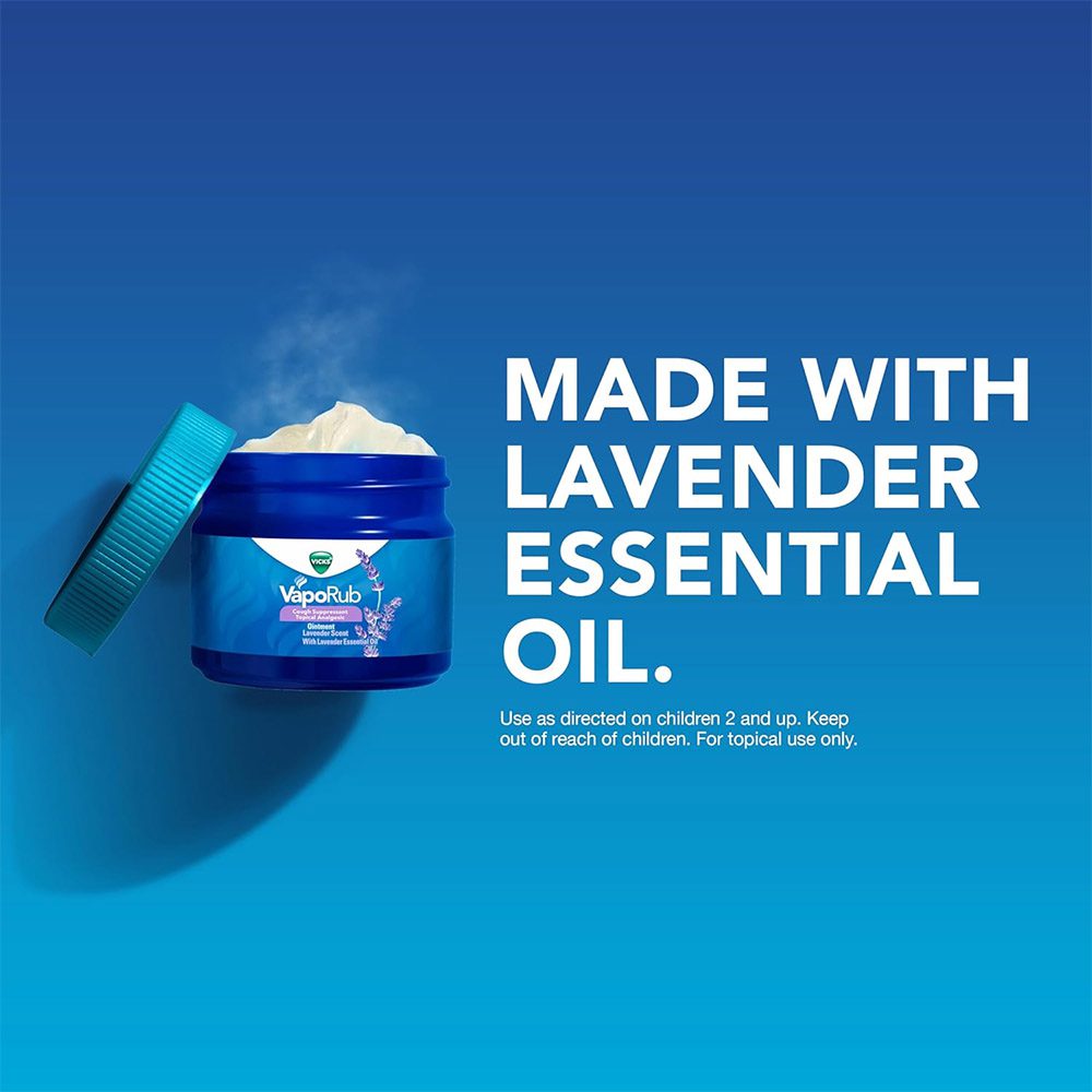 پماد تسکین دهنده ویکس Vicks مدل VapoRub با رایحه اسطوخودوس حجم 50 گرم — تصویر ۴