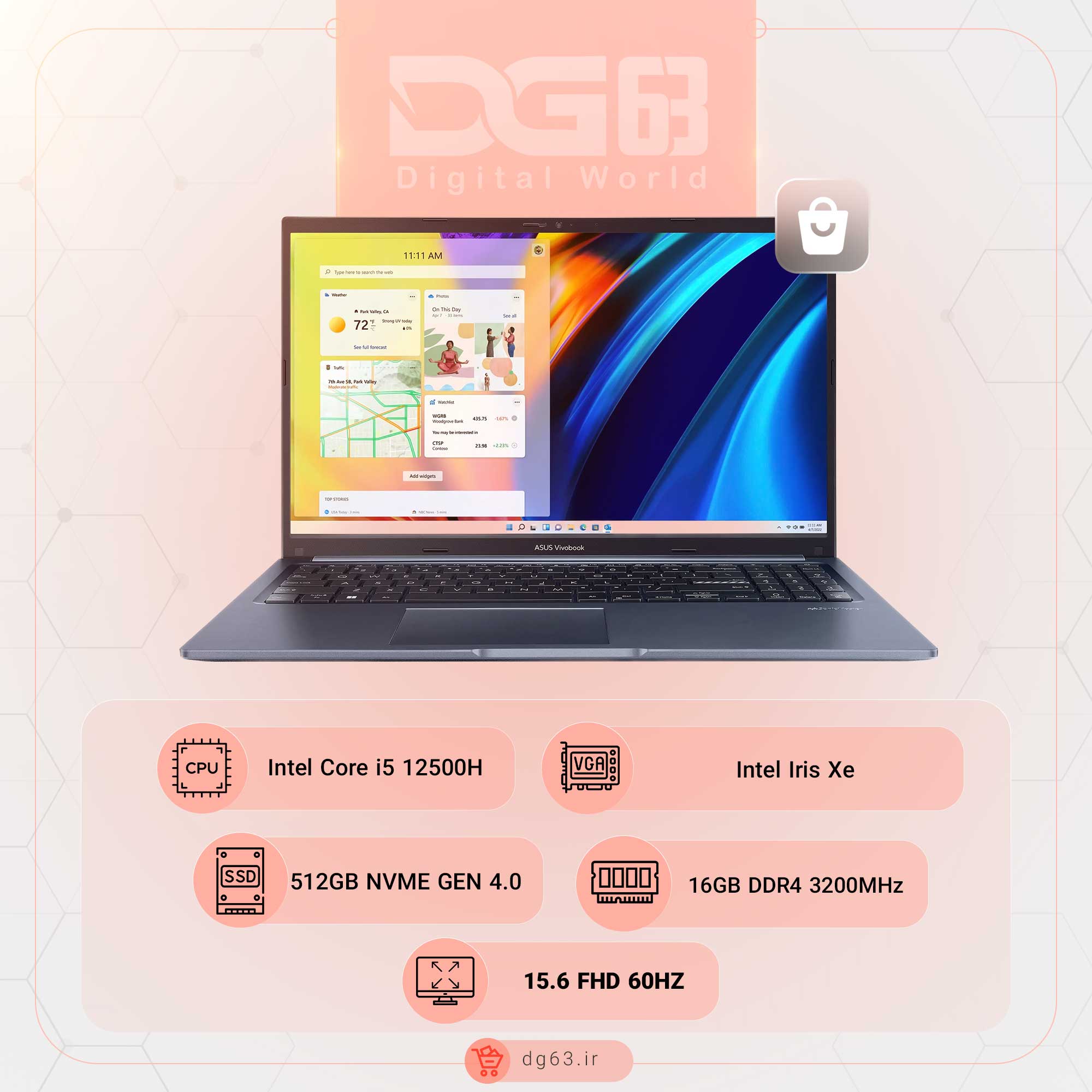 قیمت و خرید لپ تاپ ایسوس ASUS VivoBook 15 F1502ZA-NB54 / i5-12500H / Intel Iris Xe