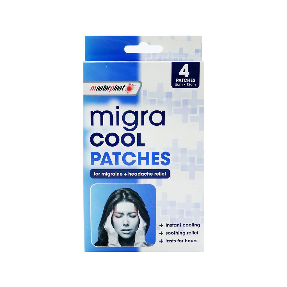 پد تسکین سردرد و میگرن مسترپلاست Master Plast مدل Migra Cool بسته 4 عددی — تصویر ۲