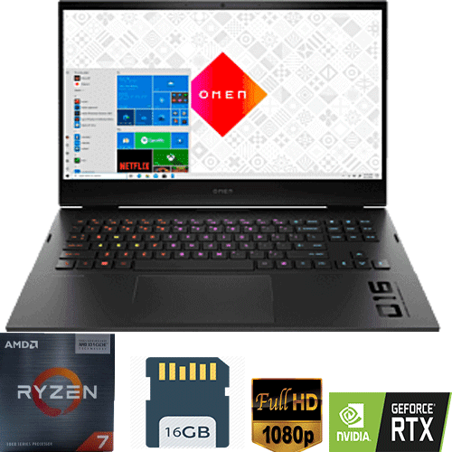 لپ تاپ اچ پی اومن-HP OMEN 16/R7 5800H/16/512/RX6600M-C0322NW-16