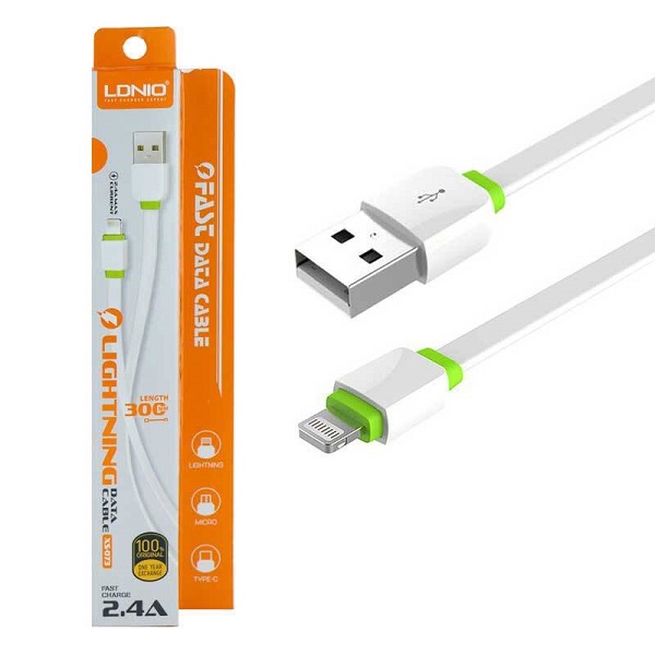 کابل USB گوشی آیفون 30cm LDNIO XS073