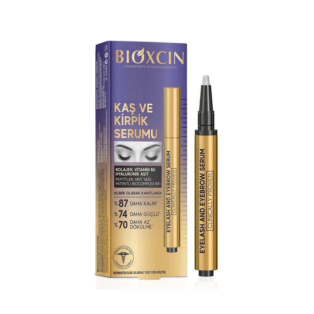 سرم تقویت کننده ابرو و مژه بیوکسین Bioxcin حاوی هیالورونیک اسید حجم 3 میل