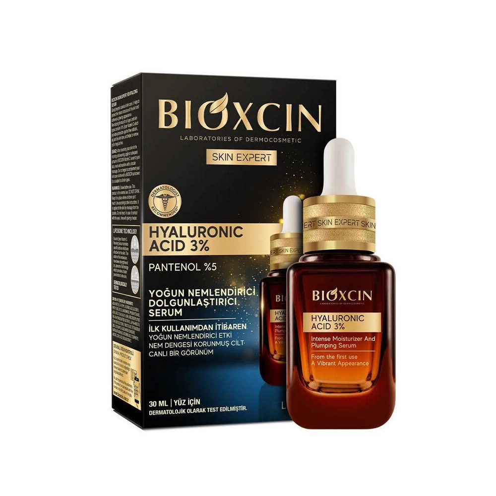 سرم مرطوب کننده پوست صورت بیوکسین Bioxcin حاوی هیالورونیک اسید 3 درصد حجم 30 میل