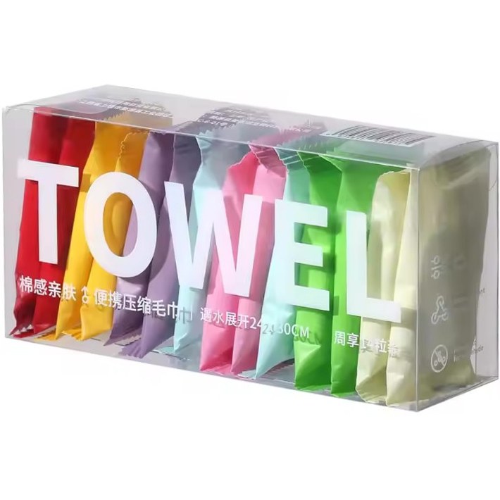 دستمال جادویی فشرده سفری مدل Towel بسته 14 عددی — تصویر ۳