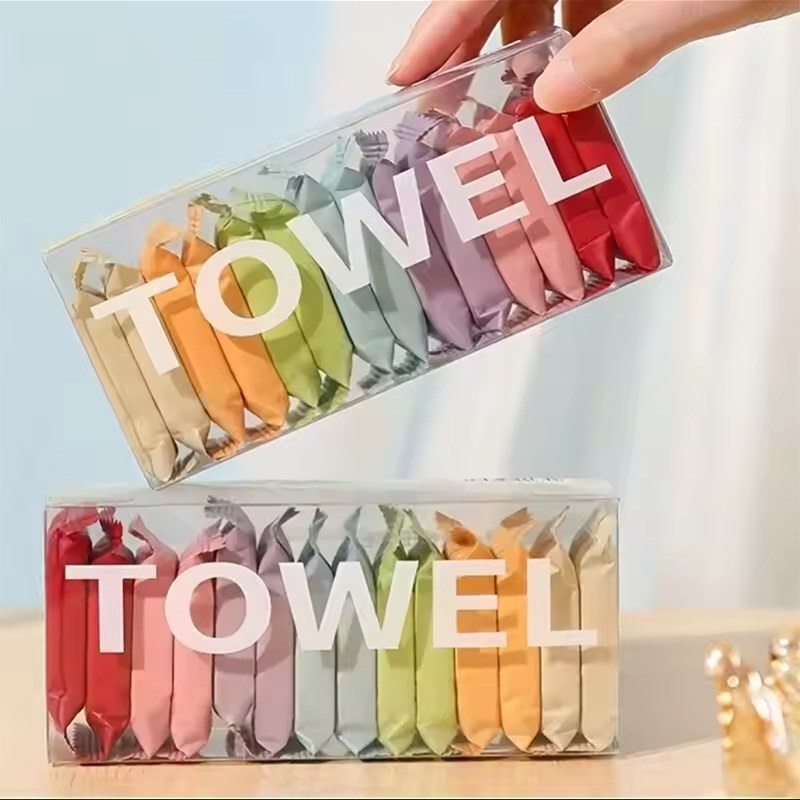 دستمال جادویی فشرده سفری مدل Towel بسته 14 عددی — تصویر ۲